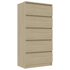 vidaXL Sideboard mit Schubladen Sonoma-Eiche 60x35x121cm Holzwerkstoff