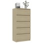 vidaXL Sideboard mit Schubladen Sonoma-Eiche 60x35x121cm Holzwerkstoff vidaXL Sideboard mit Schubladen Sonoma-Eiche 60x35x121cm Holzwerkstoff