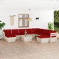11-tlg. Garten-Sofagarnitur aus Paletten mit Kissen Fichtenholz 11-tlg. Garten-Sofagarnitur aus Paletten mit Kissen Fichtenholz