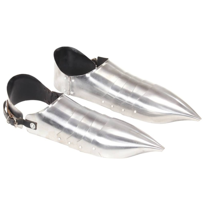 vidaXL Mittelalterliche Ritterrüstung Eisenschuhe für LARP Silbern Stahl vidaXL Mittelalterliche Ritterrüstung Eisenschuhe für LARP Silbern Stahl