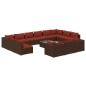 vidaXL 14-tlg. Garten-Lounge-Set mit Kissen Braun Poly Rattan vidaXL 14-tlg. Garten-Lounge-Set mit Kissen Braun Poly Rattan