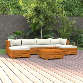 vidaXL 7-tlg. Garten-Lounge-Set mit Kissen Massivholz Akazie