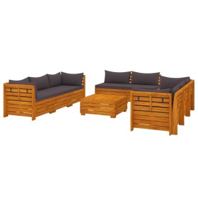 vidaXL 9-tlg. Garten-Lounge-Set mit Kissen Massivholz Akazie