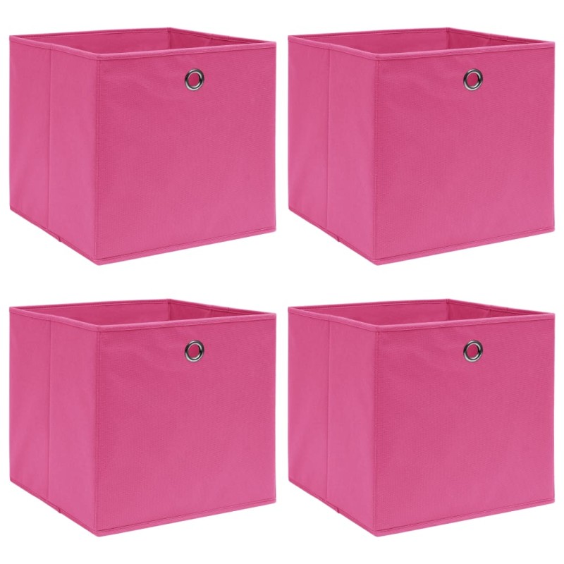 vidaXL Aufbewahrungsboxen 4 Stk. Rosa 32x32x32 cm Stoff vidaXL Aufbewahrungsboxen 4 Stk. Rosa 32x32x32 cm Stoff