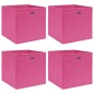 vidaXL Aufbewahrungsboxen 4 Stk. Rosa 32x32x32 cm Stoff vidaXL Aufbewahrungsboxen 4 Stk. Rosa 32x32x32 cm Stoff