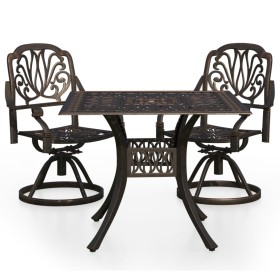 vidaXL 3-tlg. Bistro-Set Aluminiumguss Bronzen