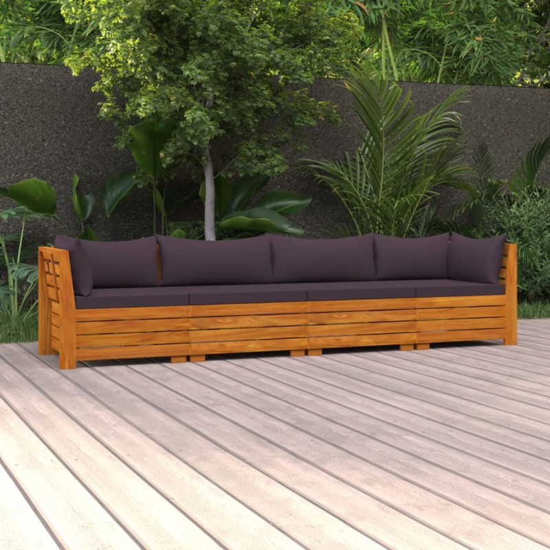 vidaXL 4-Sitzer-Gartensofa mit Kissen Massivholz Akazie vidaXL 4-Sitzer-Gartensofa mit Kissen Massivholz Akazie
