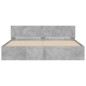 vidaXL Bettgestell mit Kopfteil Betongrau 200x200 cm vidaXL Bettgestell mit Kopfteil Betongrau 200x200 cm