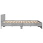 vidaXL Bettgestell mit Kopfteil Betongrau 200x200 cm vidaXL Bettgestell mit Kopfteil Betongrau 200x200 cm