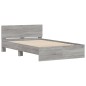 vidaXL Bettgestell mit Kopfteil Grau Sonoma 135x190 cm vidaXL Bettgestell mit Kopfteil Grau Sonoma 135x190 cm