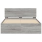 vidaXL Bettgestell mit Kopfteil Grau Sonoma 135x190 cm vidaXL Bettgestell mit Kopfteil Grau Sonoma 135x190 cm
