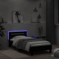 vidaXL Bettgestell mit Kopfteil und LED-Leuchten Schwarz 100x200 cm vidaXL Bettgestell mit Kopfteil und LED-Leuchten Schwarz 100x200 cm