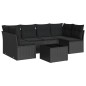 vidaXL 7-tlg. Garten-Sofagarnitur mit Kissen Schwarz Poly Rattan vidaXL 7-tlg. Garten-Sofagarnitur mit Kissen Schwarz Poly Rattan