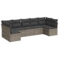 vidaXL 7-tlg. Garten-Sofagarnitur mit Kissen Grau Poly Rattan vidaXL 7-tlg. Garten-Sofagarnitur mit Kissen Grau Poly Rattan