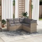 vidaXL 5-tlg. Garten-Sofagarnitur mit Kissen Beige Poly Rattan vidaXL 5-tlg. Garten-Sofagarnitur mit Kissen Beige Poly Rattan