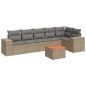 vidaXL 7-tlg. Garten-Sofagarnitur mit Kissen Beige Poly Rattan vidaXL 7-tlg. Garten-Sofagarnitur mit Kissen Beige Poly Rattan