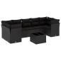 vidaXL 8-tlg. Garten-Sofagarnitur mit Kissen Schwarz Poly Rattan vidaXL 8-tlg. Garten-Sofagarnitur mit Kissen Schwarz Poly Rattan