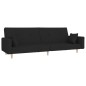 vidaXL Schlafsofa 2-Sitzer mit 2 Kissen Schwarz Stoff vidaXL Schlafsofa 2-Sitzer mit 2 Kissen Schwarz Stoff