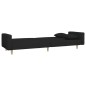 vidaXL Schlafsofa 2-Sitzer mit 2 Kissen Schwarz Stoff vidaXL Schlafsofa 2-Sitzer mit 2 Kissen Schwarz Stoff
