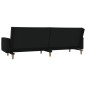 vidaXL Schlafsofa 2-Sitzer mit 2 Kissen Schwarz Stoff vidaXL Schlafsofa 2-Sitzer mit 2 Kissen Schwarz Stoff