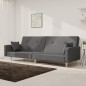 vidaXL Schlafsofa 2-Sitzer mit 2 Kissen Hellgrau Stoff vidaXL Schlafsofa 2-Sitzer mit 2 Kissen Hellgrau Stoff