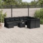 vidaXL 11-tlg. Garten-Sofagarnitur mit Kissen Schwarz Poly Rattan vidaXL 11-tlg. Garten-Sofagarnitur mit Kissen Schwarz Poly Rattan
