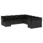 vidaXL 11-tlg. Garten-Sofagarnitur mit Kissen Schwarz Poly Rattan vidaXL 11-tlg. Garten-Sofagarnitur mit Kissen Schwarz Poly Rattan