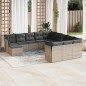 vidaXL 12-tlg. Garten-Sofagarnitur mit Kissen Grau Poly Rattan vidaXL 12-tlg. Garten-Sofagarnitur mit Kissen Grau Poly Rattan
