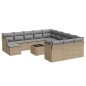 vidaXL 13-tlg. Garten-Sofagarnitur mit Kissen Beige Poly Rattan vidaXL 13-tlg. Garten-Sofagarnitur mit Kissen Beige Poly Rattan