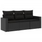 vidaXL 3-tlg. Garten-Sofagarnitur mit Kissen Schwarz Poly Rattan vidaXL 3-tlg. Garten-Sofagarnitur mit Kissen Schwarz Poly Rattan