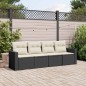 vidaXL 4-tlg. Garten-Sofagarnitur mit Kissen Schwarz Poly Rattan vidaXL 4-tlg. Garten-Sofagarnitur mit Kissen Schwarz Poly Rattan