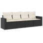 vidaXL 4-tlg. Garten-Sofagarnitur mit Kissen Schwarz Poly Rattan vidaXL 4-tlg. Garten-Sofagarnitur mit Kissen Schwarz Poly Rattan