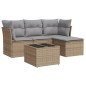 vidaXL 5-tlg. Garten-Sofagarnitur mit Kissen Beige Poly Rattan vidaXL 5-tlg. Garten-Sofagarnitur mit Kissen Beige Poly Rattan