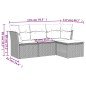 vidaXL 4-tlg. Garten-Sofagarnitur mit Kissen Grau Poly Rattan vidaXL 4-tlg. Garten-Sofagarnitur mit Kissen Grau Poly Rattan