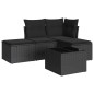 vidaXL 5-tlg. Garten-Sofagarnitur mit Kissen Schwarz Poly Rattan vidaXL 5-tlg. Garten-Sofagarnitur mit Kissen Schwarz Poly Rattan