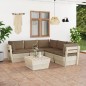 6-tlg. Garten-Sofagarnitur aus Paletten mit Kissen Fichtenholz 6-tlg. Garten-Sofagarnitur aus Paletten mit Kissen Fichtenholz