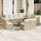 vidaXL 13-tlg. Garten-Sofagarnitur mit Kissen Beige Poly Rattan vidaXL 13-tlg. Garten-Sofagarnitur mit Kissen Beige Poly Rattan