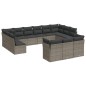 vidaXL 13-tlg. Garten-Sofagarnitur mit Kissen Grau Poly Rattan vidaXL 13-tlg. Garten-Sofagarnitur mit Kissen Grau Poly Rattan