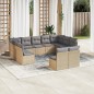 vidaXL 11-tlg. Garten-Sofagarnitur mit Kissen Beige Poly Rattan vidaXL 11-tlg. Garten-Sofagarnitur mit Kissen Beige Poly Rattan