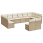 vidaXL 12-tlg. Garten-Sofagarnitur mit Kissen Beige Poly Rattan vidaXL 12-tlg. Garten-Sofagarnitur mit Kissen Beige Poly Rattan