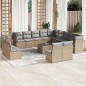 vidaXL 14-tlg. Garten-Sofagarnitur mit Kissen Beige Poly Rattan vidaXL 14-tlg. Garten-Sofagarnitur mit Kissen Beige Poly Rattan