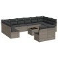 vidaXL 13-tlg. Garten-Sofagarnitur mit Kissen Grau Poly Rattan vidaXL 13-tlg. Garten-Sofagarnitur mit Kissen Grau Poly Rattan