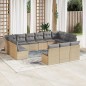 vidaXL 13-tlg. Garten-Sofagarnitur mit Kissen Beige Poly Rattan vidaXL 13-tlg. Garten-Sofagarnitur mit Kissen Beige Poly Rattan