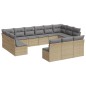 vidaXL 13-tlg. Garten-Sofagarnitur mit Kissen Beige Poly Rattan vidaXL 13-tlg. Garten-Sofagarnitur mit Kissen Beige Poly Rattan