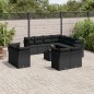 vidaXL 12-tlg. Garten-Sofagarnitur mit Kissen Schwarz Poly Rattan vidaXL 12-tlg. Garten-Sofagarnitur mit Kissen Schwarz Poly Rattan