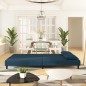 vidaXL Schlafsofa 2-Sitzer mit 2 Kissen Blau Samt vidaXL Schlafsofa 2-Sitzer mit 2 Kissen Blau Samt