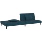 vidaXL Schlafsofa 2-Sitzer mit 2 Kissen Blau Samt vidaXL Schlafsofa 2-Sitzer mit 2 Kissen Blau Samt