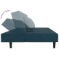 vidaXL Schlafsofa 2-Sitzer mit 2 Kissen Blau Samt vidaXL Schlafsofa 2-Sitzer mit 2 Kissen Blau Samt