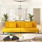 vidaXL Schlafsofa 2-Sitzer mit 2 Kissen Gelb Samt vidaXL Schlafsofa 2-Sitzer mit 2 Kissen Gelb Samt