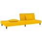 vidaXL Schlafsofa 2-Sitzer mit 2 Kissen Gelb Samt vidaXL Schlafsofa 2-Sitzer mit 2 Kissen Gelb Samt
